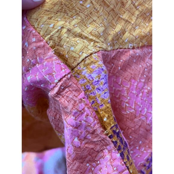 Vintage Jams World Abstract Floral Patchwork Dress Size XL Hawaiian Boho Hippie - Picture 10 of 10